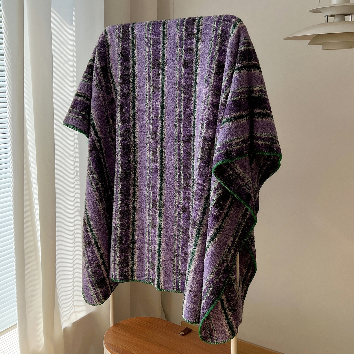 91家纺网 家纺一手货源 找家纺 舒隅家纺 A类高级感半边绒三角针毛毯毯子 黛弦-紫