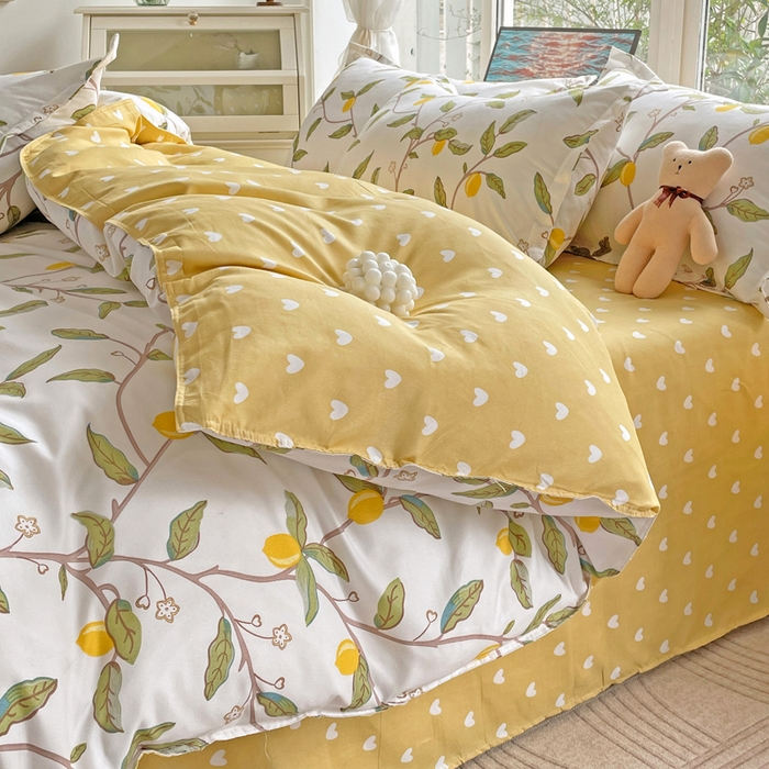 91家纺网 家纺一手货源 找家纺 文黛家居 2025新款植物羊绒亲肤小版花单被套 清风