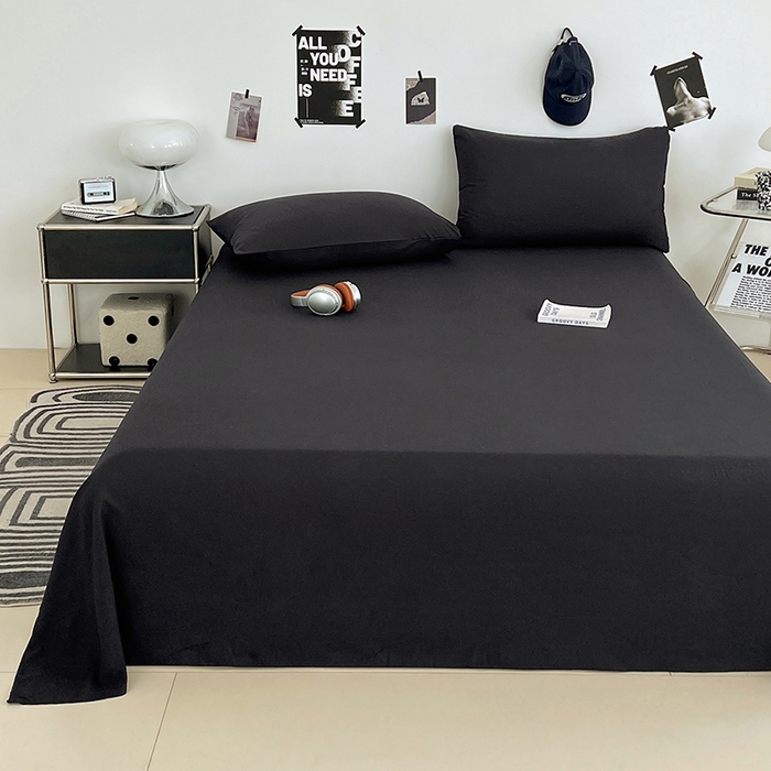 91家纺网 家纺一手货源 找家纺 优尚佳生活馆 2025新款亲肤水洗棉纯色单品床单 静夜