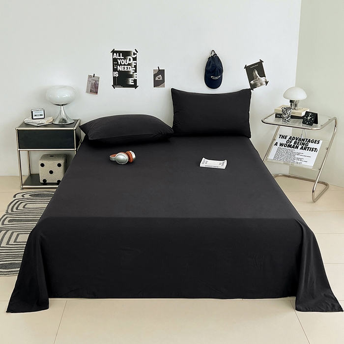 91家纺网 家纺一手货源 找家纺 优尚佳生活馆 2025新款亲肤水洗棉纯色单品床单 静夜