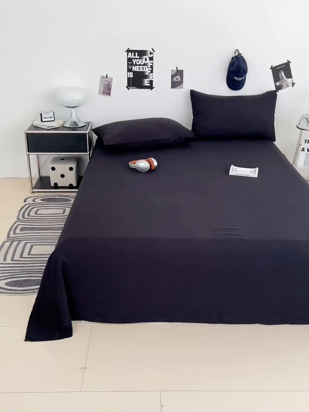 91家纺网 家纺一手货源 找家纺 优尚佳生活馆 2025新款亲肤水洗棉纯色单品床单 静夜