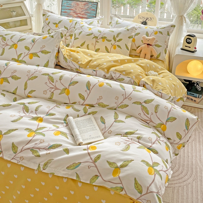 91家纺网 家纺一手货源 找家纺 文黛家居 2025新款植物羊绒亲肤小版花单被套 清风