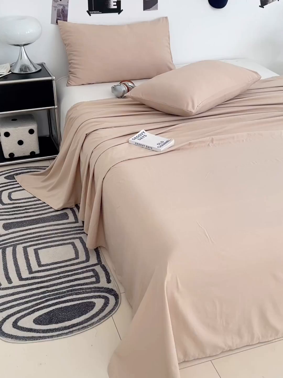 91家纺网 家纺一手货源 找家纺 优尚佳生活馆 2025新款亲肤水洗棉纯色单品床单 伦敦咖