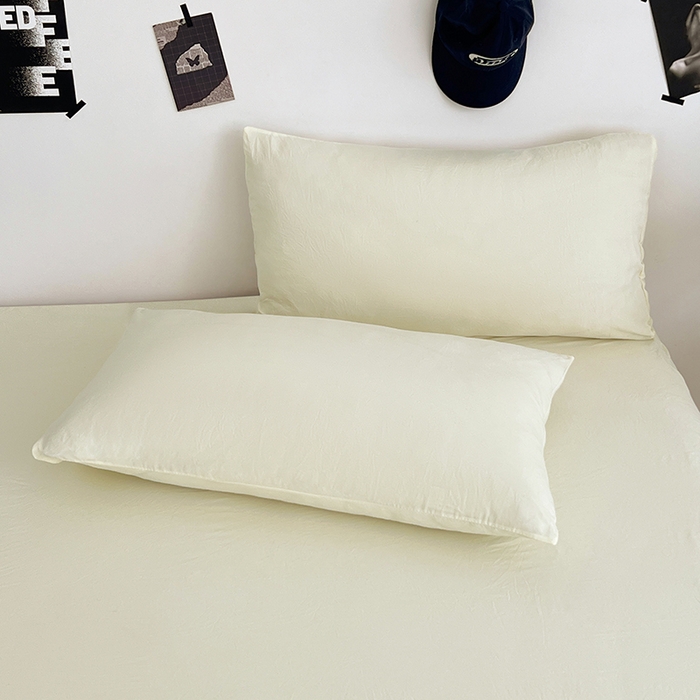 91家纺网 家纺一手货源 找家纺 优尚佳生活馆 2025新款亲肤水洗棉纯色单品床单 奶酪白