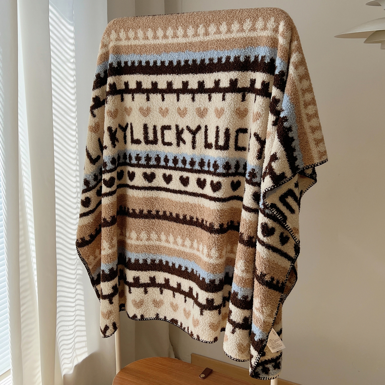 91家纺网 家纺一手货源 找家纺 舒隅家纺 A类高级感半边绒三角针毛毯毯子 费尔岛-咖