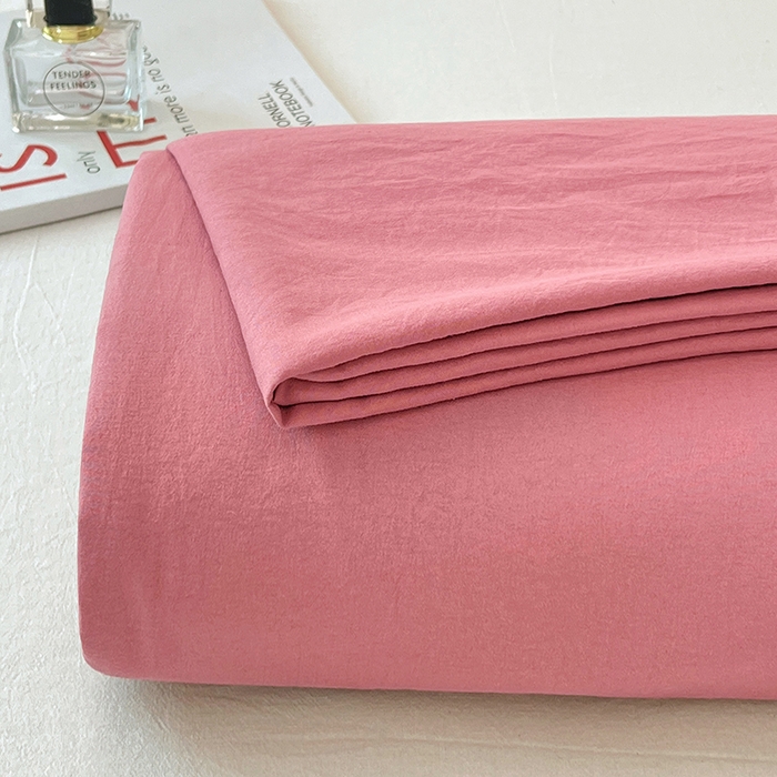 优尚佳生活馆 2025新款亲肤水洗棉纯色单品床单 藕粉