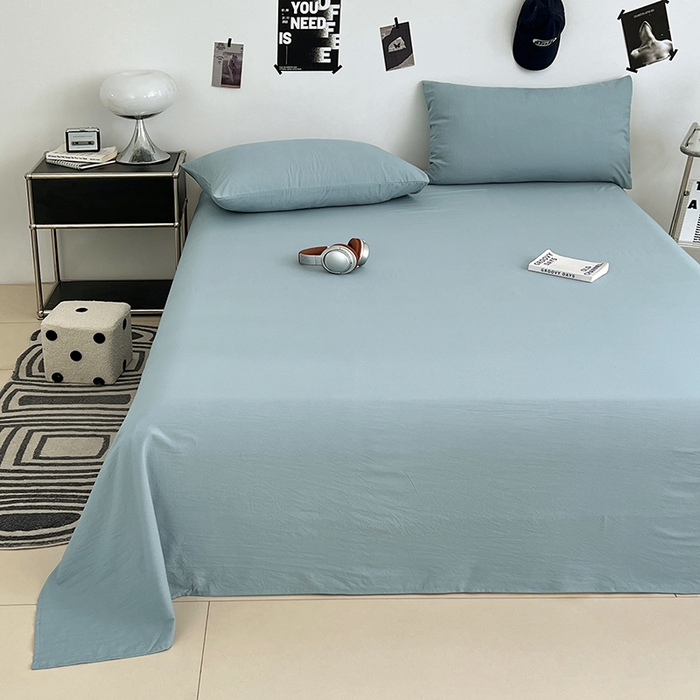 91家纺网 家纺一手货源 找家纺 优尚佳生活馆 2025新款亲肤水洗棉纯色单品床单 品悦