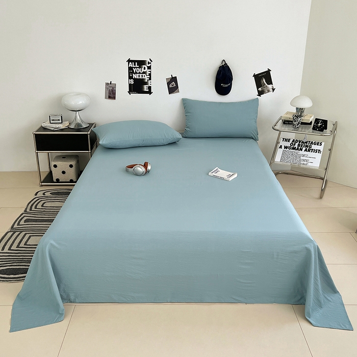 91家纺网 家纺一手货源 找家纺 优尚佳生活馆 2025新款亲肤水洗棉纯色单品床单 品悦