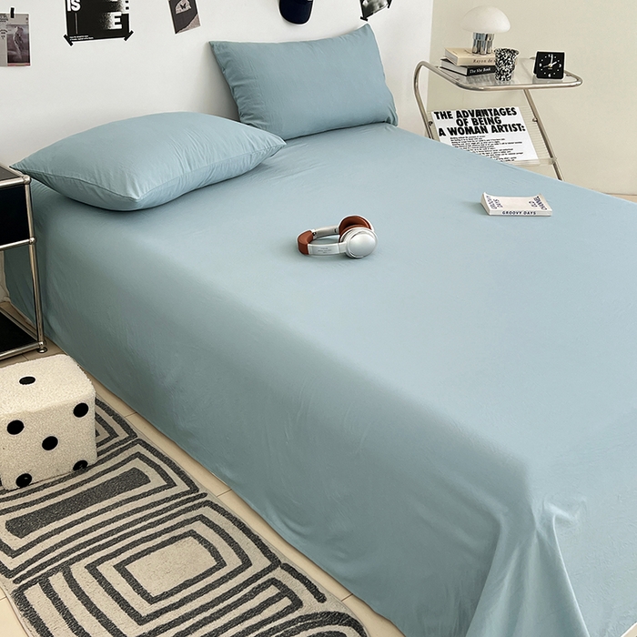 91家纺网 家纺一手货源 找家纺 优尚佳生活馆 2025新款亲肤水洗棉纯色单品床单 品悦