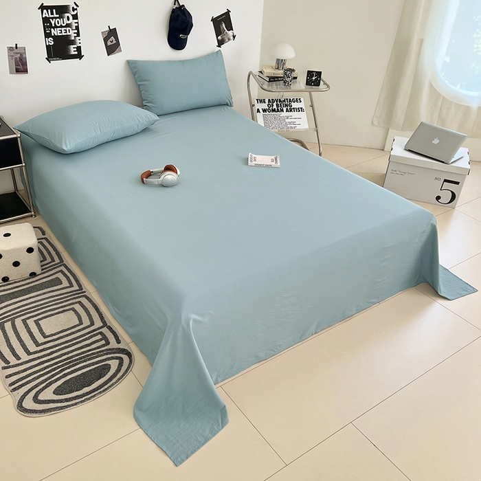 91家纺网 家纺一手货源 找家纺 优尚佳生活馆 2025新款亲肤水洗棉纯色单品床单 品悦