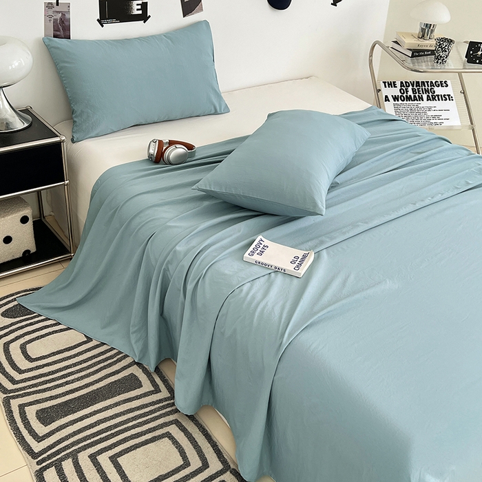 91家纺网 家纺一手货源 找家纺 优尚佳生活馆 2025新款亲肤水洗棉纯色单品床单 品悦