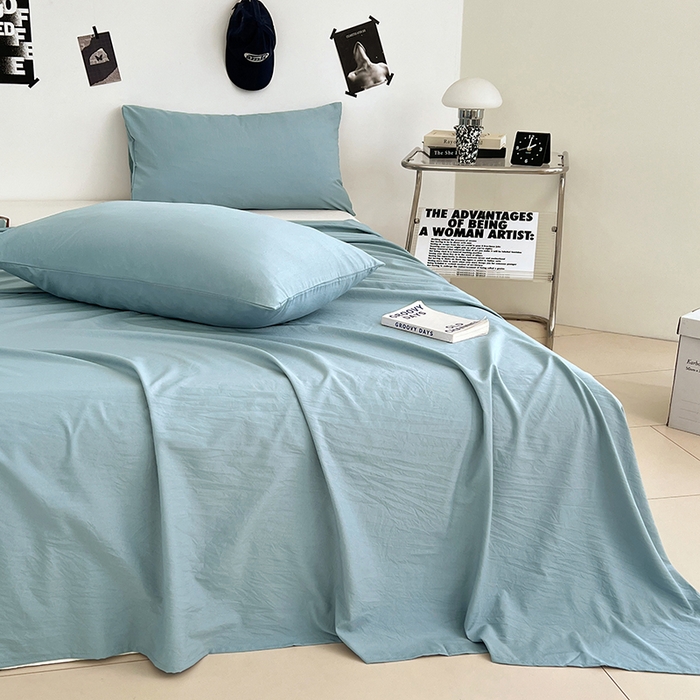 91家纺网 家纺一手货源 找家纺 优尚佳生活馆 2025新款亲肤水洗棉纯色单品床单 品悦