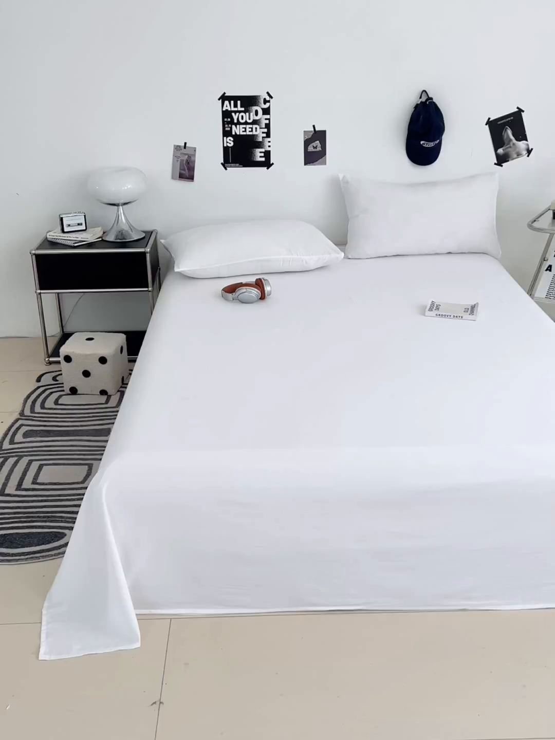 91家纺网 家纺一手货源 找家纺 优尚佳生活馆 2025新款亲肤水洗棉纯色单品床单 乳白