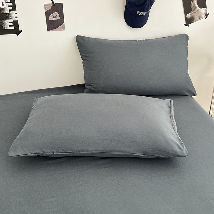 91家纺网 家纺一手货源 找家纺 优尚佳生活馆 2025新款亲肤水洗棉纯色单品床单 雅青