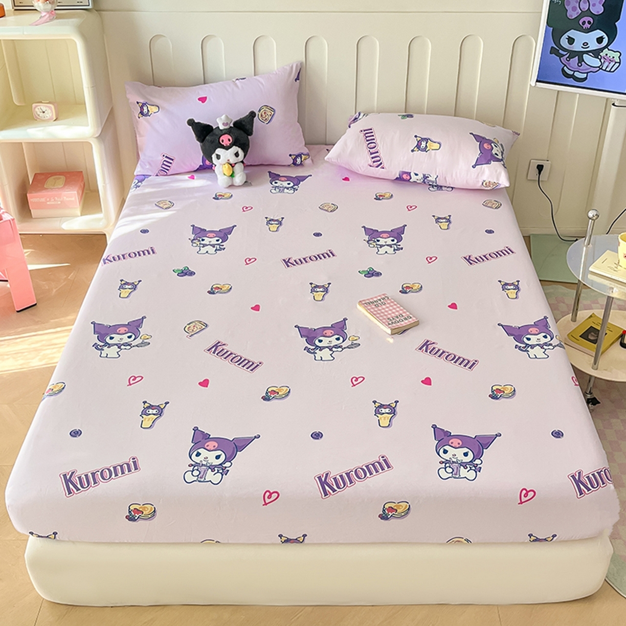 博雅 2025春夏新款三丽欧小版全棉纯棉单品床笠床笠单件单床笠 多彩库洛米