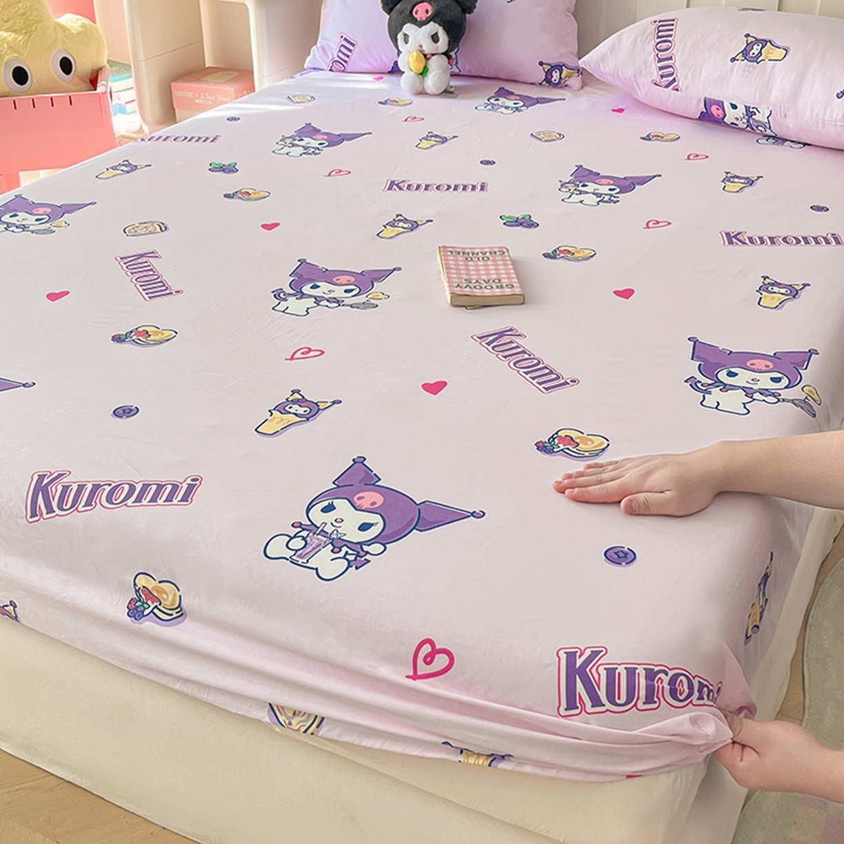 91家纺网 家纺一手货源 找家纺 博雅 2025春夏新款三丽欧小版全棉纯棉单品床笠床笠单件单床笠 多彩库洛米