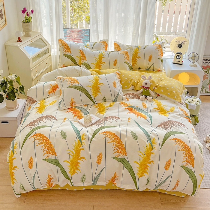 文黛家居 2025新款植物羊绒亲肤小版花单被套 穗穗平安