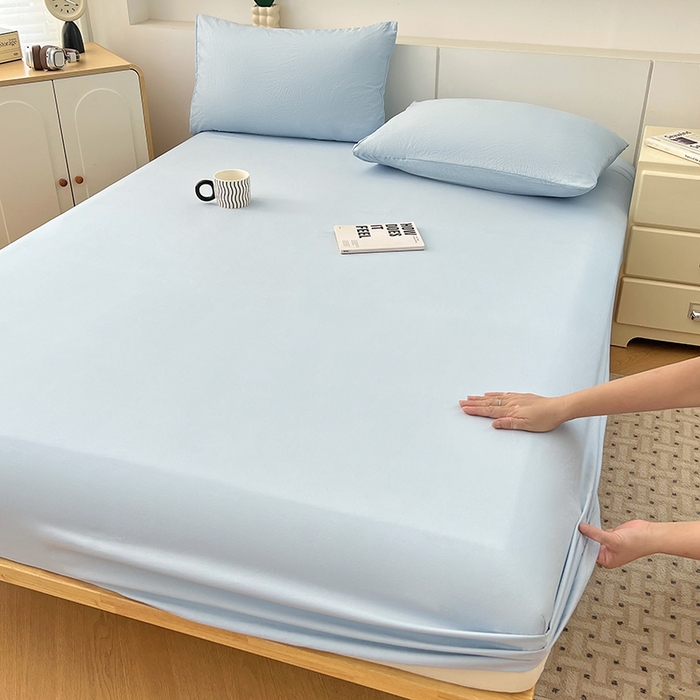 91家纺网 家纺一手货源 找家纺 （总）优尚佳生活馆 2025新款亲肤水洗棉纯色单品床笠