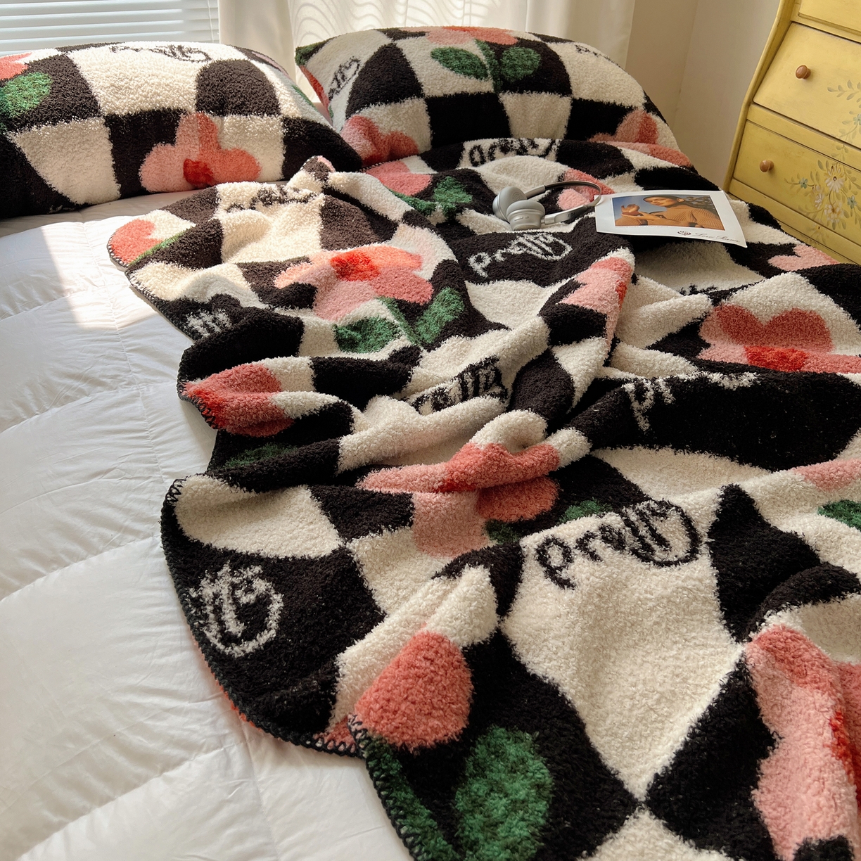 91家纺网 家纺一手货源 找家纺 舒隅家纺 A类高级感半边绒三角针毛毯毯子 奇境花园