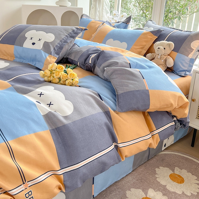 91家纺网 家纺一手货源 找家纺 文黛家居 2025新款植物羊绒亲肤小版花单被套 小熊宝贝