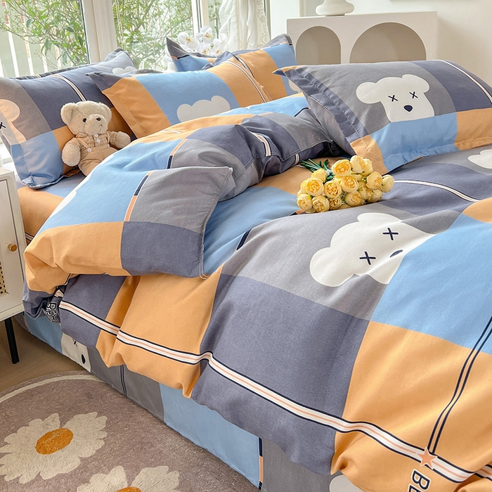 91家纺网 家纺一手货源 找家纺 文黛家居 2025新款植物羊绒亲肤小版花单被套 小熊宝贝