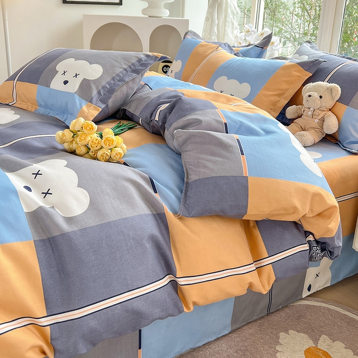 91家纺网 家纺一手货源 找家纺 文黛家居 2025新款植物羊绒亲肤小版花单被套 小熊宝贝