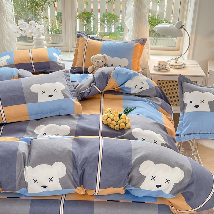 91家纺网 家纺一手货源 找家纺 文黛家居 2025新款植物羊绒亲肤小版花单被套 小熊宝贝