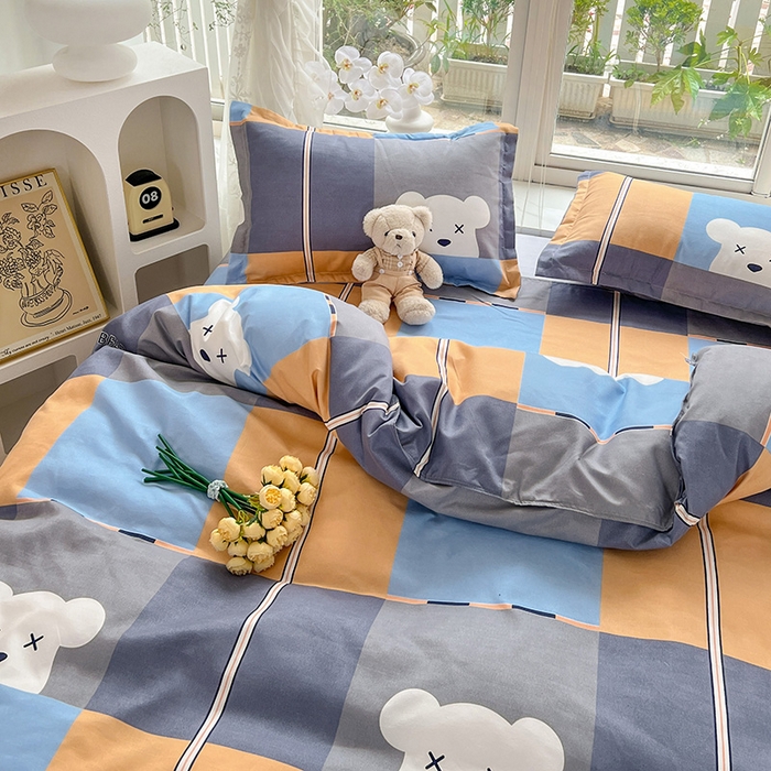 91家纺网 家纺一手货源 找家纺 文黛家居 2025新款植物羊绒亲肤小版花单被套 小熊宝贝