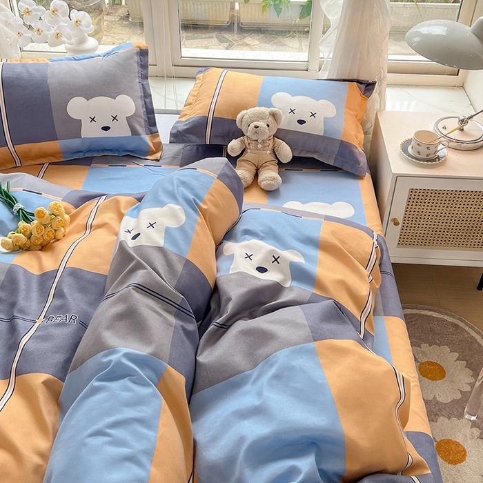 91家纺网 家纺一手货源 找家纺 文黛家居 2025新款植物羊绒亲肤小版花单被套 小熊宝贝