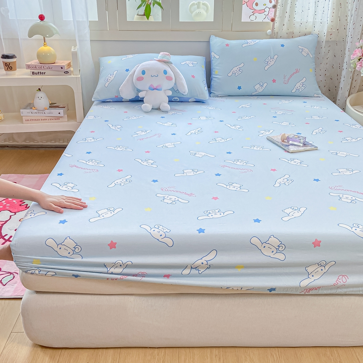 91家纺网 家纺一手货源 找家纺 博雅 2025春夏新款三丽欧小版全棉纯棉单品床笠床笠单件单床笠 满版玉桂狗