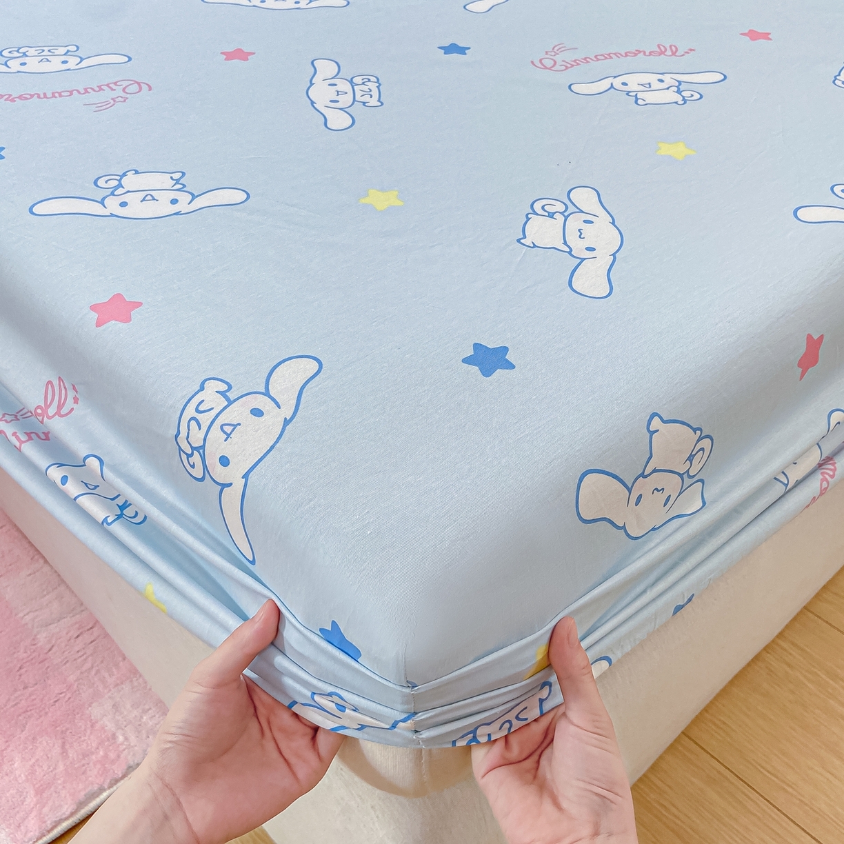 91家纺网 家纺一手货源 找家纺 博雅 2025春夏新款三丽欧小版全棉纯棉单品床笠床笠单件单床笠 满版玉桂狗