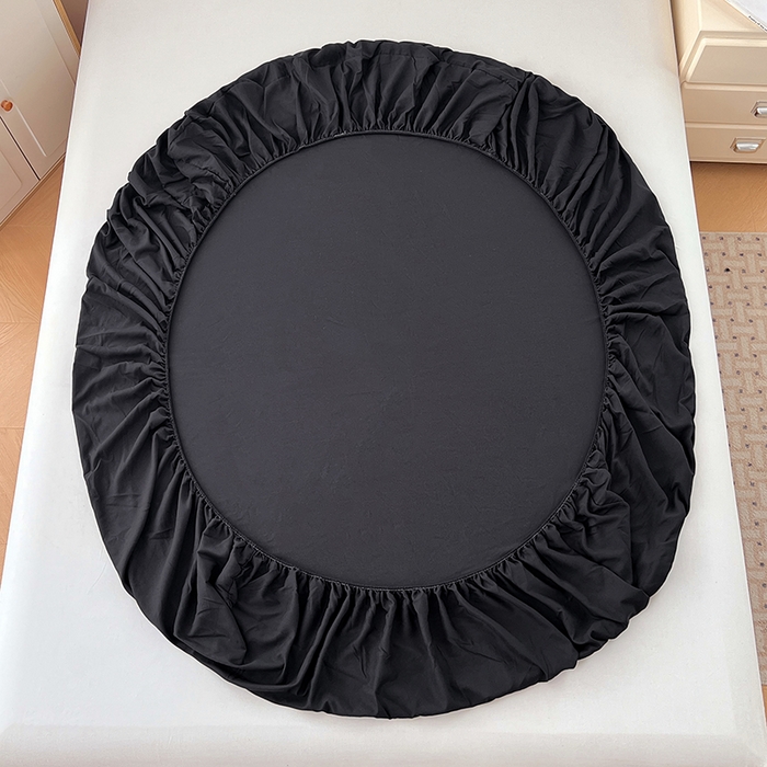 91家纺网 家纺一手货源 找家纺 优尚佳生活馆 2025新款亲肤水洗棉纯色单品床笠 静夜