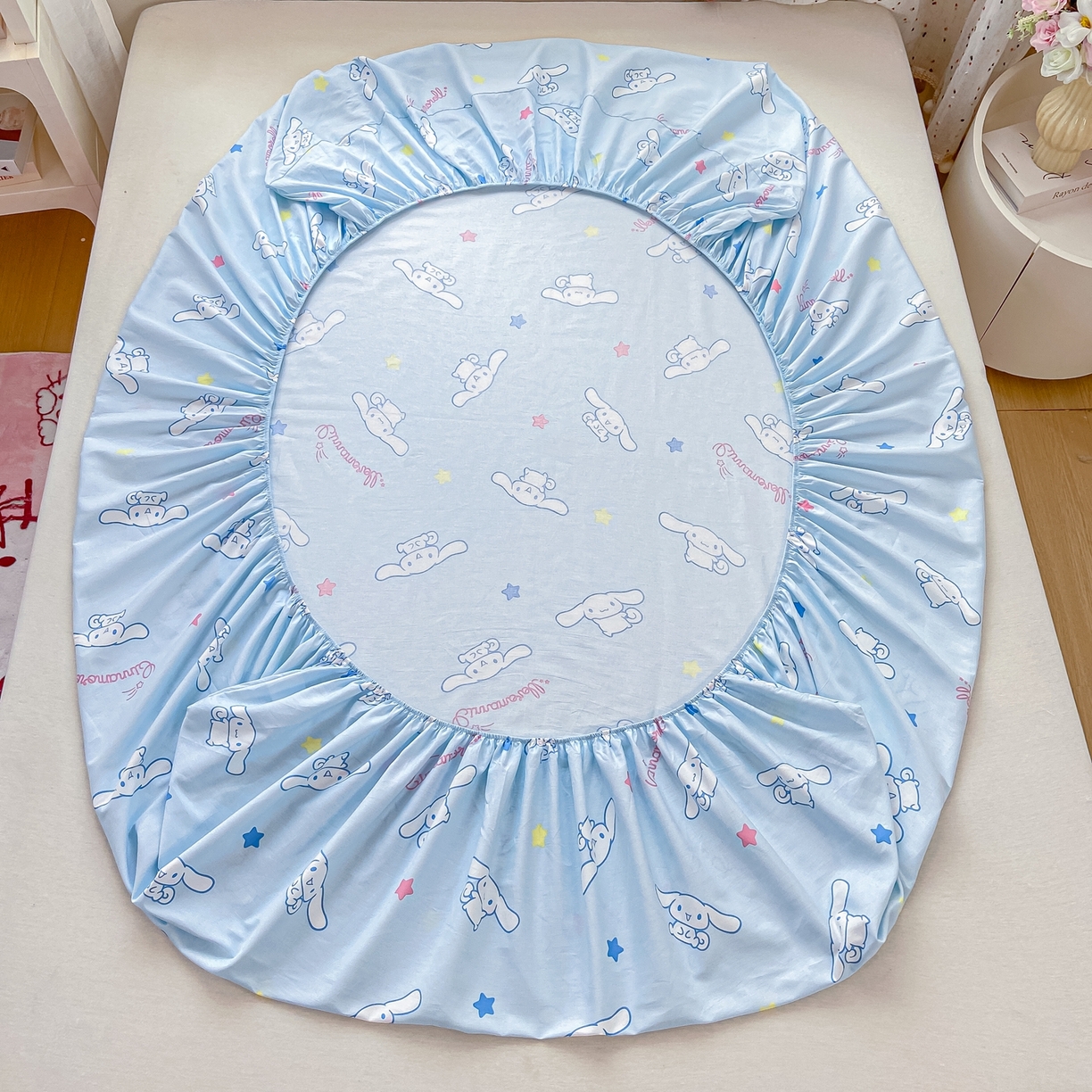 91家纺网 家纺一手货源 找家纺 博雅 2025春夏新款三丽欧小版全棉纯棉单品床笠床笠单件单床笠 满版玉桂狗