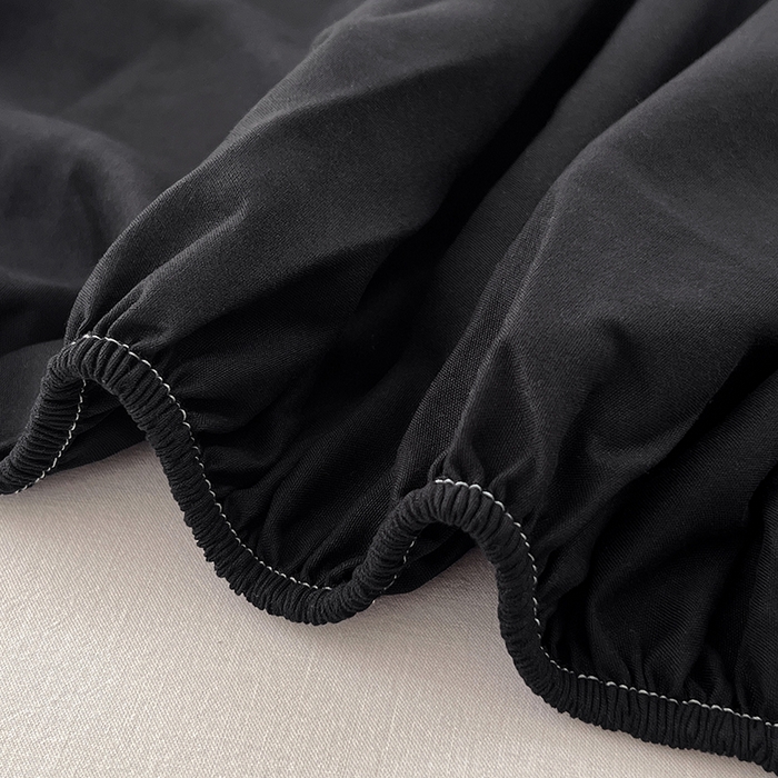 91家纺网 家纺一手货源 找家纺 优尚佳生活馆 2025新款亲肤水洗棉纯色单品床笠 静夜