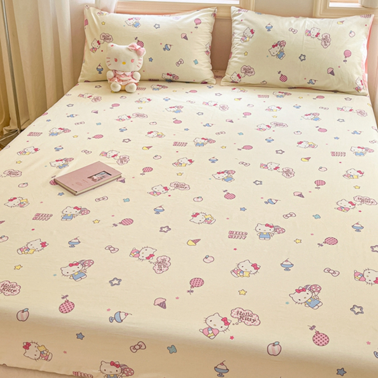 91家纺网 家纺一手货源 找家纺 博雅 2025春夏新款三丽欧小版全棉纯棉单品床笠床笠单件单床笠 美美KT