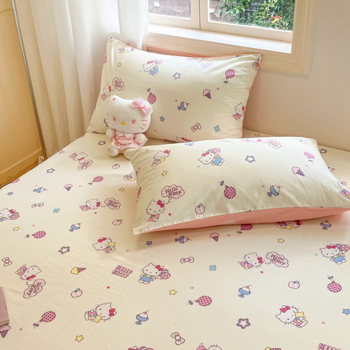 91家纺网 家纺一手货源 找家纺 博雅 2025春夏新款三丽欧小版全棉纯棉单品床笠床笠单件单床笠 美美KT