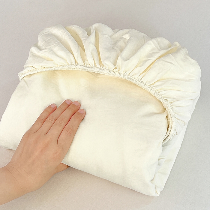 优尚佳生活馆 2025新款亲肤水洗棉纯色单品床笠 奶酪白