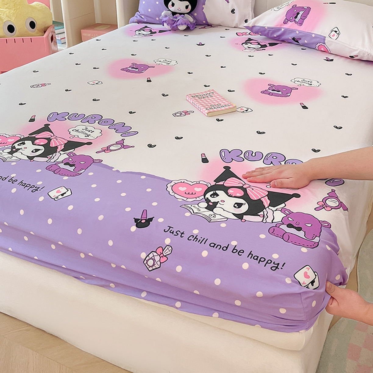 91家纺网 家纺一手货源 找家纺 博雅 2025春夏新款三丽欧小版全棉纯棉单品床笠床笠单件单床笠 梦想库洛米