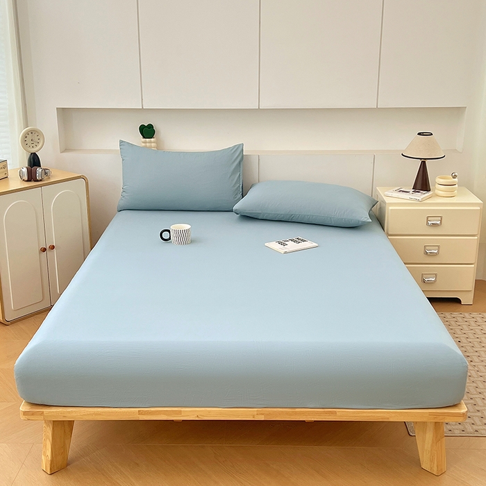 91家纺网 家纺一手货源 找家纺 优尚佳生活馆 2025新款亲肤水洗棉纯色单品床笠 品悦