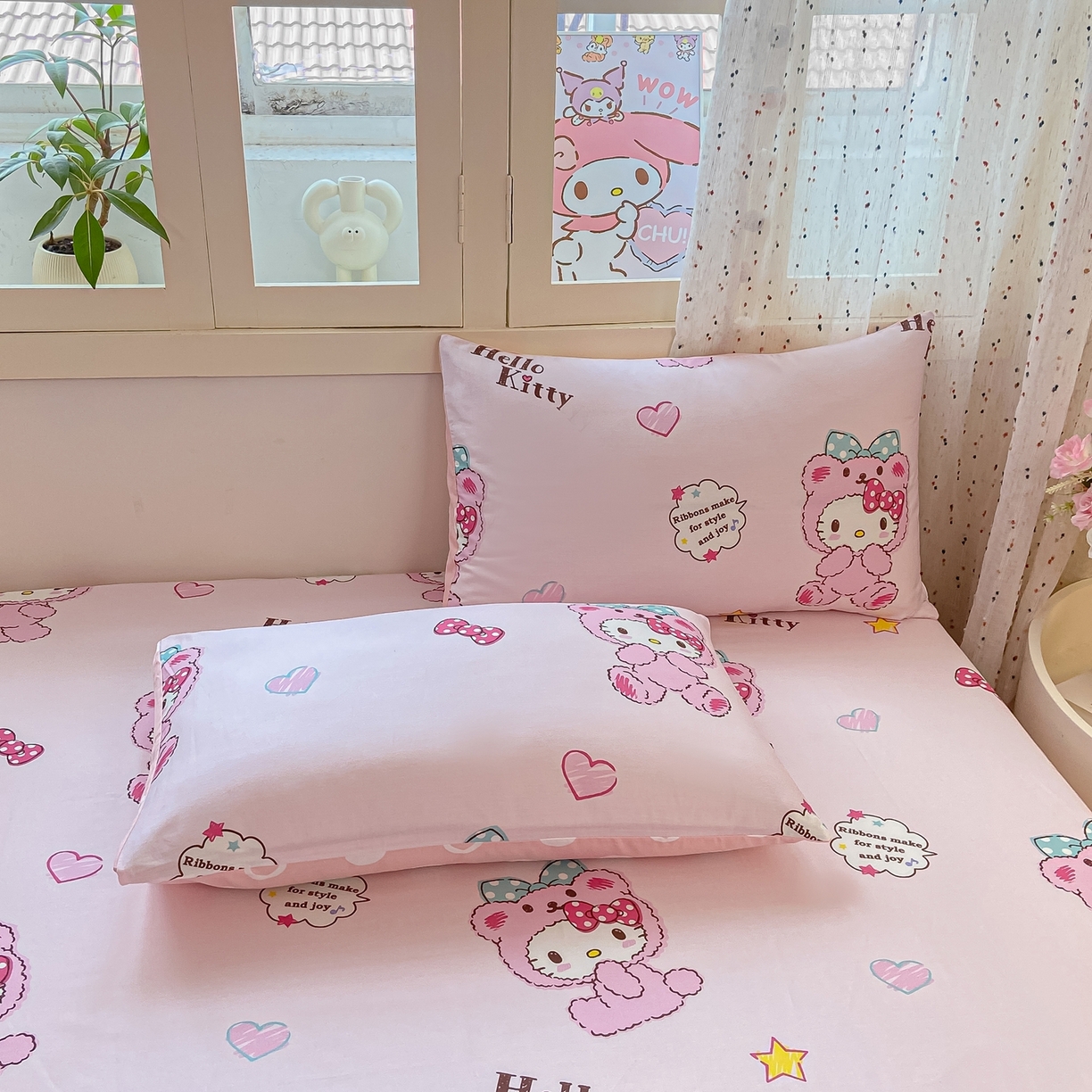 91家纺网 家纺一手货源 找家纺 博雅 2025春夏新款三丽欧小版全棉纯棉单品床笠床笠单件单床笠 腮红KT