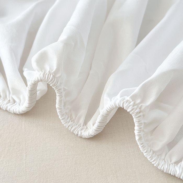 91家纺网 家纺一手货源 找家纺 优尚佳生活馆 2025新款亲肤水洗棉纯色单品床笠 乳白