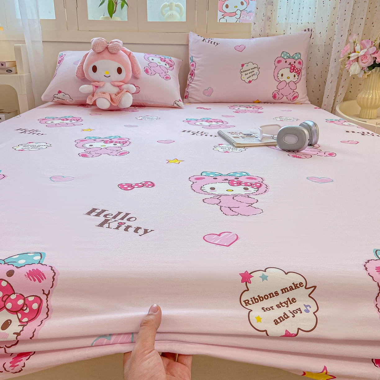 91家纺网 家纺一手货源 找家纺 博雅 2025春夏新款三丽欧小版全棉纯棉单品床笠床笠单件单床笠 腮红KT