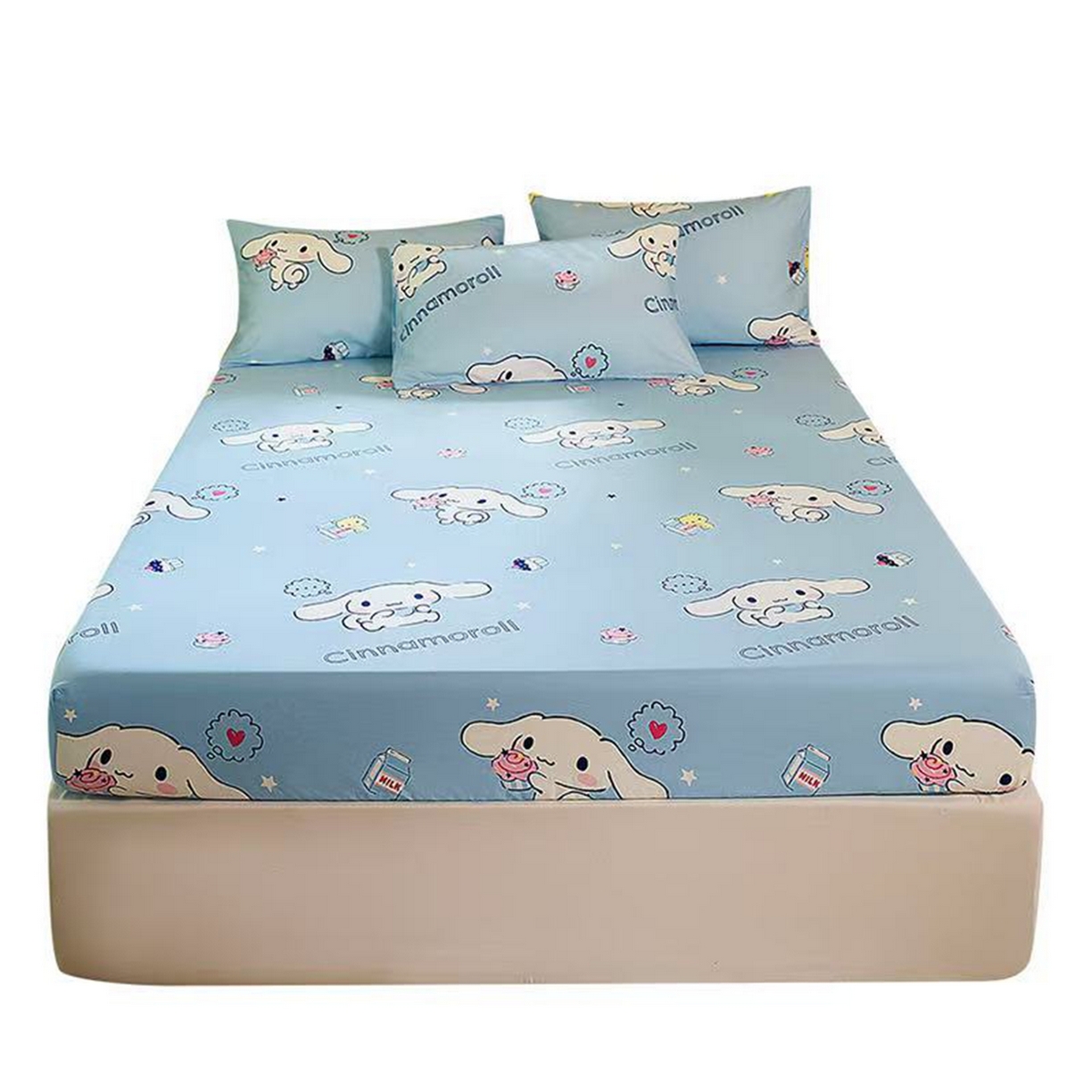 91家纺网 家纺一手货源 找家纺 博雅 2025春夏新款三丽欧小版全棉纯棉单品床笠床笠单件单床笠 甜品玉桂狗