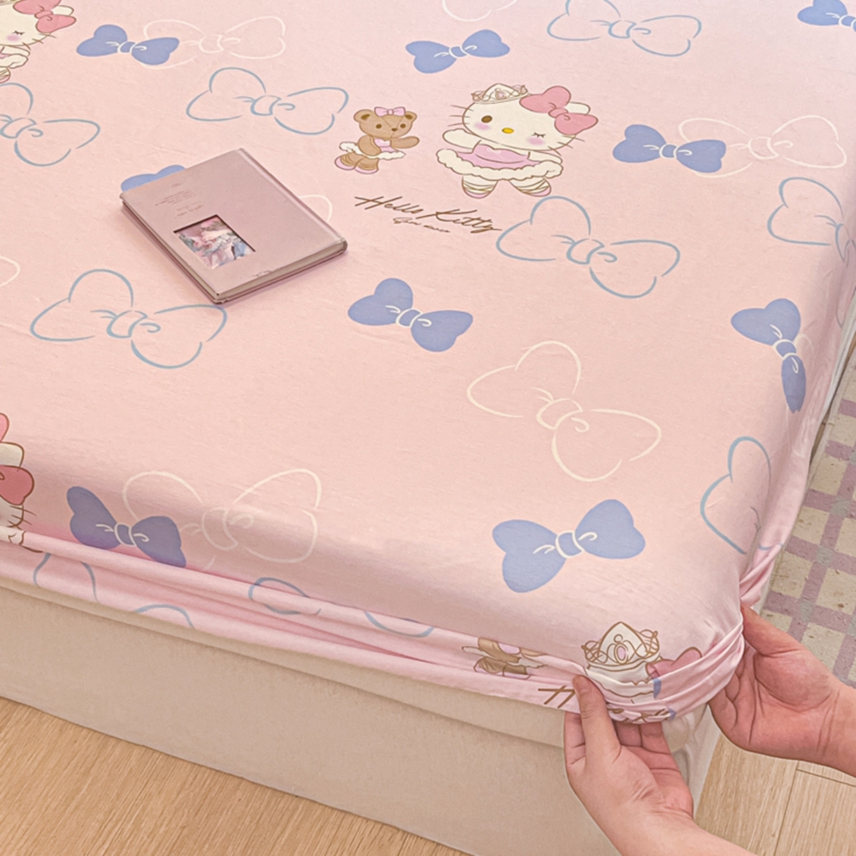 91家纺网 家纺一手货源 找家纺 博雅 2025春夏新款三丽欧小版全棉纯棉单品床笠床笠单件单床笠 玩偶KT