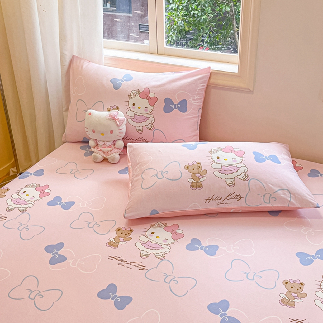 91家纺网 家纺一手货源 找家纺 博雅 2025春夏新款三丽欧小版全棉纯棉单品床笠床笠单件单床笠 玩偶KT