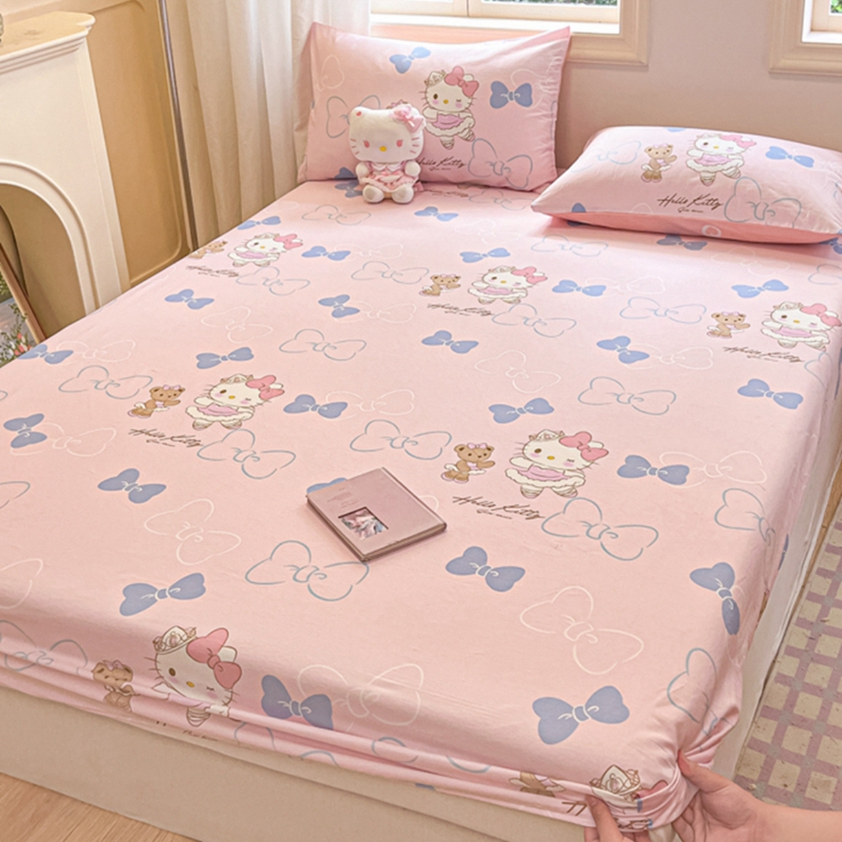 91家纺网 家纺一手货源 找家纺 博雅 2025春夏新款三丽欧小版全棉纯棉单品床笠床笠单件单床笠 玩偶KT