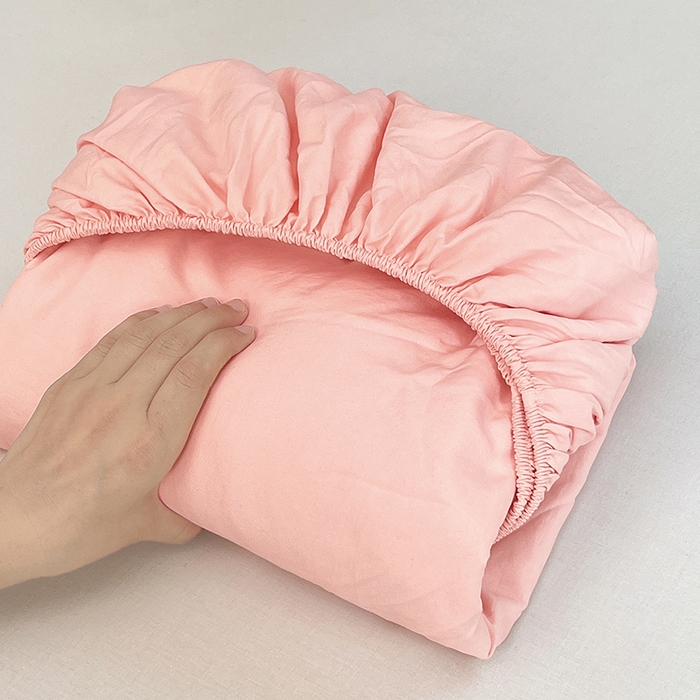 优尚佳生活馆 2025新款亲肤水洗棉纯色单品床笠 胭脂粉