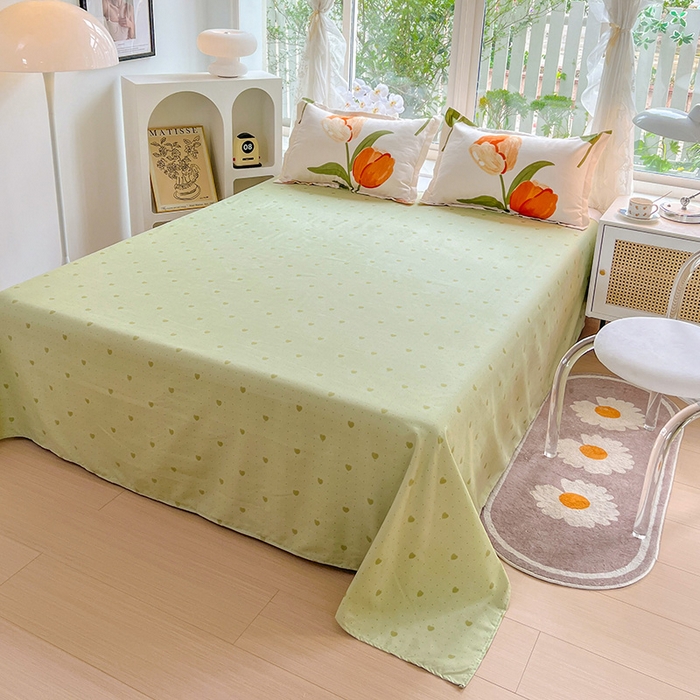 91家纺网 家纺一手货源 找家纺 文黛家居 2025新款植物羊绒亲肤小版花单被套 郁金香-绿