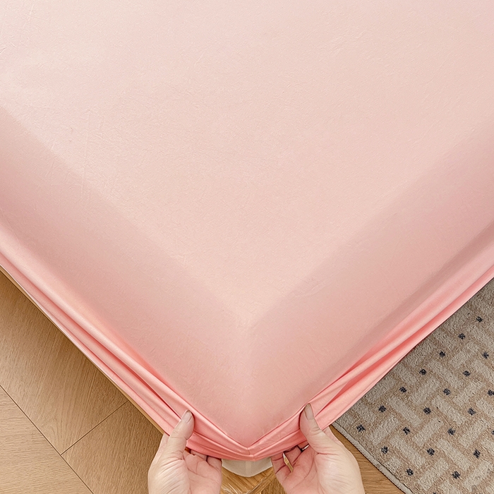 91家纺网 家纺一手货源 找家纺 优尚佳生活馆 2025新款亲肤水洗棉纯色单品床笠 胭脂粉