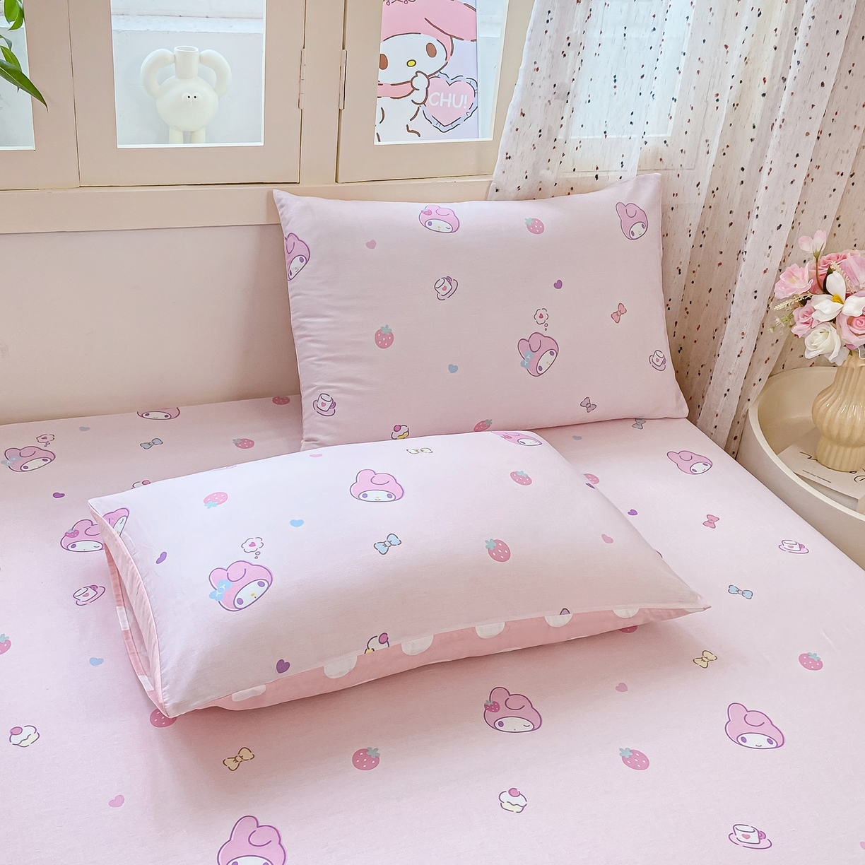 91家纺网 家纺一手货源 找家纺 博雅 2025春夏新款三丽欧小版全棉纯棉单品床笠床笠单件单床笠 下午茶美乐蒂